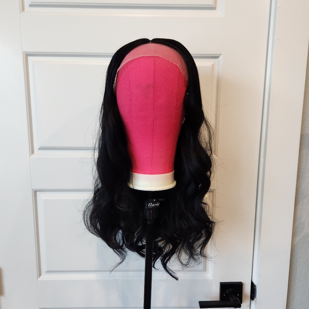 T-Part Black Synthetic Wig